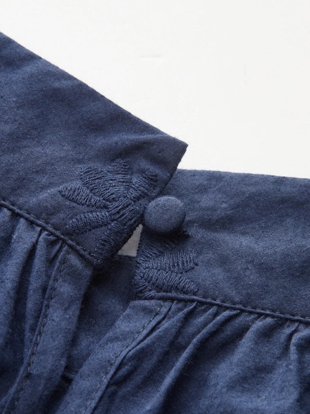 NWT Navy Eyelet Halter Crop Top & Wide-Leg Tie-Hem Pants - Picture 8 of 11